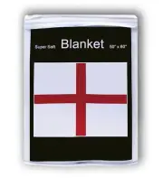 ENGLAND St. George's Cross Fleece Blanket *NEW* 50"x60" English Flag Union Jack