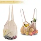 Produce Bags Mesh Market Bag Mesh Grocery Tote Bags with Long Handles for Fruits