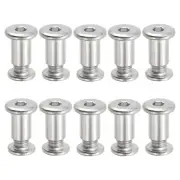 10 Set M8 x 15 mm Hex Chicago Screws Binding Posts Socket Cap Bolt Nut, Silver