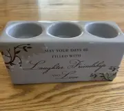 Decorative candle holder May your day be filled with laughter and friendship New