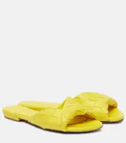 [Bottega Veneta] Bottega Veneta Blink Intrecciato leather slides AU 7 yellow