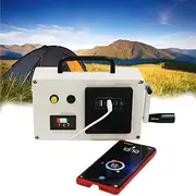 [YXINHONGYUE] 150W Home Emergency Hand Crank Generator, Portable Multifunctional Mobile Power Supply with LED Light Suitable for Mobile Phone Charging(11200 Mah)