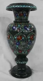 21" Flower Vases / Flowers pot Marble Inlay Antique Art Unique Living room decor