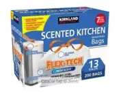 Kirkland Signature Flex-Tech 13-Gallon Scented Kitchen Trash Bags, 200-count USA