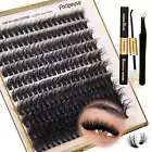 Focipeysa Lash Extension Kit Thick Eyelash Extension Kit 10-18Mm Fluffy Lash Clu