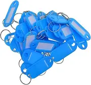 50 Pieces Removable Waterproof Key Tags ID Name Card Tags Mark Labels Blue