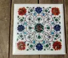 12" white marble Coffee Table Top Antique Design Inlay lapis Work Hallway Table