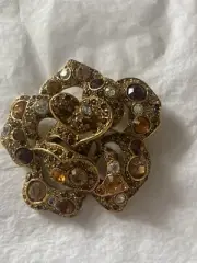 Kenneth Lane old gold brooch