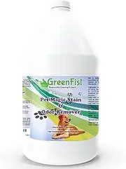 GreenFist Pet Magic Stain & Odor Remover Carpet Cleaner Fast Acting [Enzyme-Powered] Stain Remover for CatsDogsUrineFeces and etc (1 Gallon)