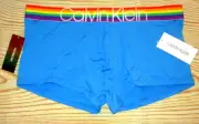 MENS CALVIN KLEIN LOW RISE BLUE RAINBOW TRUNK BOXER BRIEF SIZE L (36/38)