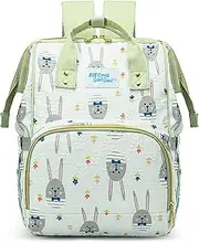 BAGFSHET Multiple Colors Rabbit Print Diaper Bag Backpack with Insulated Pockets Mama Baby Anti Theft Travel Bag