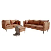 Cassian 6 Seater PU Leather Sofa Set