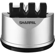 SHARPAL 191H Pocket Kitchen Chef Knife and Scissors Sharpener for Straight and Serrated Knives, 3-Stage Knife Sharpening Tool Helps Repair and Restore Blades