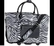 CALPAK Zanny Carry On Bag Zebra Animal Print Rolling Tote Collection NWT