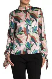 NWT - Ted Baker - CORAH - Tie Cuff Blouse - Dusky Pink - Ted 0=US 2- $209