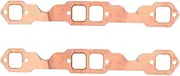 Exhaust Gaskets 2pcs Square Port Copper Plating​ Header Exhaust Gaskets Reusable, Car Square Port Copper Plating​ Header Exhaust Gaskets Reusable Fit for SBC 327 305 350