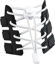 [Pakho] No Tie Shoelaces for Adults & Kids - Elastic Slip-Resistant Shoe Laces 120cm with Secure Clips - StretchLace for Sneakers, Running Shoes, Boots & Sports (5 Colors, Fall Prevention Laces)