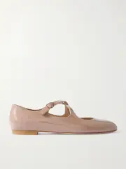 [Stuart Weitzman] Stuart Weitzman - Clem Patent-leather Mary Jane Ballet Flats - Blush - US8 US 8 Pink