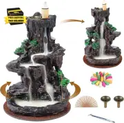 Incense Burner, Backflow Incense Holder 2 Sides Waterfall Incense Burnier with 1