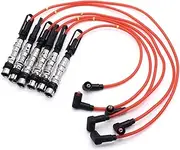 6Pcs Ignition Coil Spark Plugs Wires Cable Red Compatible with Golf III Corrado VR6 2.8 2.9 AAA ABV with Puller 021905409AD