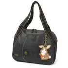 New Chala Bowling Zip Tote Large Bag BLACK Coin Purse Bunny Rabbit gift Vegan