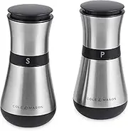 Cole & Mason Henley Salt and Pepper Mills Gift Set, Precision+ Inverta | Stainless Steel | Adjustable Grind | Lifetime Mechanism Guarantee | Includes 2 Grinders for Salt and Pepper | 13.5cm