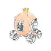 Silver plating Beige Pumpkin Carriage Charm for Female Bracelet