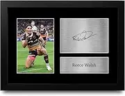 HWC Trading Reece Walsh Brisbane Broncos Gifts Printed Signed Autograph Picture for Rugby League Fans - A4 Framed