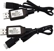TANSAR 2 Pack USB Charge Cables Gel Ball Blaster Accessories, Cable for Splatter Blaster 7.4V Battery, Black