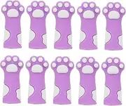 CORHAD 10pcs Soft Silicone Knitting Needle Protectors Cute Cat Paw Covers for Nippers Tweezers Scissors Nail Cuticle Reusable Comfortable for Craft Projects