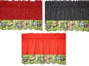 New lined VALANCE white DOTS red black RETRO country diner Coca Cola bottle ~40"