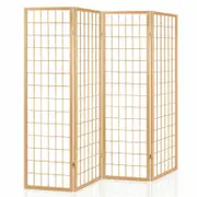 Artiss 4 Panel Room Divider Screen Timber Natural