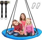 Trekassy 700lb 40 Inch Saucer Tree Swing for Kids Adults 900D Oxford Waterproof with 2pcs Tree Hanging Straps, Steel Frame and Adjustable Ropes
