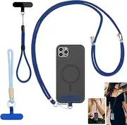 Phone Lanyard Set (1 Neck Strap + 2 Wrist Straps) - Phone Strap for Phone Cases, Digital Cameras, Keys (Blue