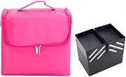 Large Storage Bag Cosmetic Women Travel Organizer Portable Makeup Bags Rose red