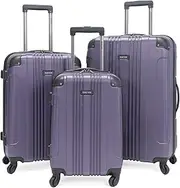 [Kenneth Cole REACTION] Out of Bounds Lightweight Hardshell 4-Wheel Spinner Luggage, Smokey Purple, 3-Piece Set (20", 24", & 28"), Out of Bounds