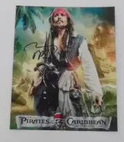 PIRATES OF THE CARIBBEAN JOHNNY DEPP 8x10 RARE HAND SIGNED PHOTO W/COA AUTOGRAPH