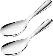 LIFKOME 2Pcs Stainless Steel Rice Serving Spoons Large Rice Paddle Easy to Clean Kitchen Utensil Versatile Rice Scoop for Cooking Meal Prep Mirror Polished Finish