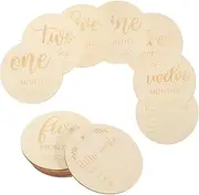 CORHAD 14pcs Engraved Wood Chips Monthly Milestone Cards for Photo Prop Milestone Sign Newborn Photography Accessory