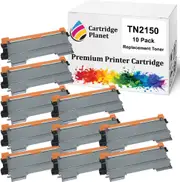 10-Pack Compatible Toner Cartridge for Brother TN-2150 TN2150 (2,600 Pages) for Brother DCP7040 HL2140 HL2142 HL2150N HL2170W MFC7340 MFC7440N MFC7840