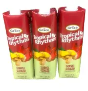 Sorrel Ginger Flavored Drink - Tropical Rhythms - GRACE - 33.8oz - 3 Cartons