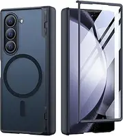 [MOBOSI] Magnetic for Z Fold 6 Case, [Compatible with Magsafe], Samsung Galaxy Fold6 Case with Hinge Protection&Built-in Front Screen Protector, Full Body Rugged Shockproof Phone Case Zfold 6 2024 Black