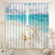 Starfish Orange Sand 3D Curtain Blockout Photo Printing Curtains Drape Fabric