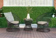 ORTIZ Black 3 Piece Outdoor Patio Set