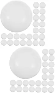Abaodam 70 Pcs Ball Empty Round Capsules Hollow Ball Bingo Chips Surprise Empty Ball Carnival Bingo Balls Prizes Balls Prop Mini Gumball Capsules Toy Party Favor White PVC
