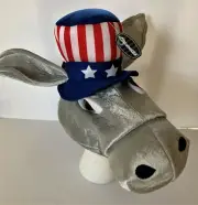 Adult DEMOCRATIC PARTY DONKEY Plush HAT OS NEW Political Costume USA Politics