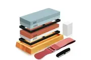 BOOC Knife Sharpening Stone Set, Whetstone Knife Sharpener Stone Set with belt