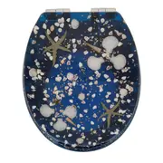 Beach Sand and Shell Bluewash Soft Close Toilet Seat