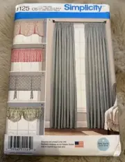 Simplicity 1125 - Window Treatments, Sewing Pattern Curtains Uncut
