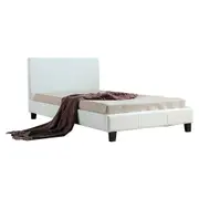 King Single Size | PU Leather Bed Frame (White)